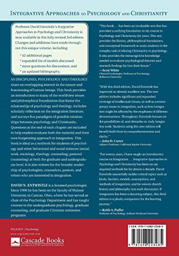 Integrative Approaches to Psychology and Christianity, 3rd edition: An Introduction to Worldview Issues, Philosophical Foundations, and Models of Integraiton