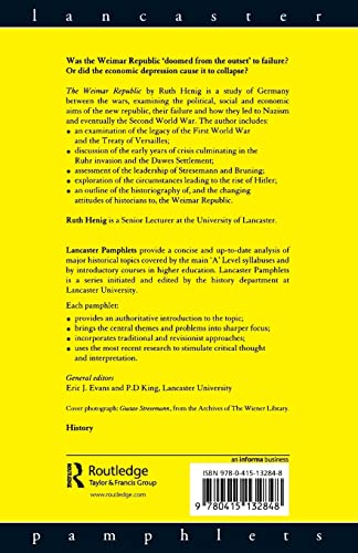 The Weimar Republic 1919-1933 (Lancaster Pamphlets)