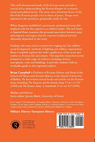 War and Society in Imperial Rome, 31 BC-AD 284 (Warfare and History)
