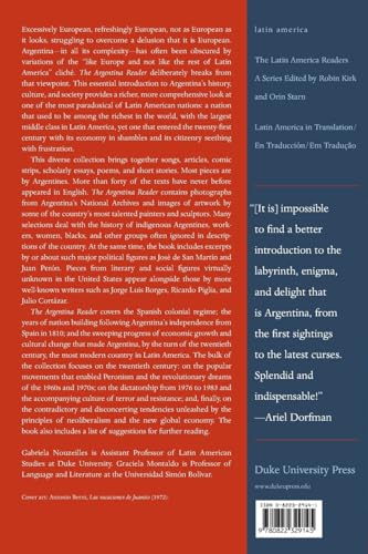 The Argentina Reader: History, Culture, Politics (The Latin America Readers)