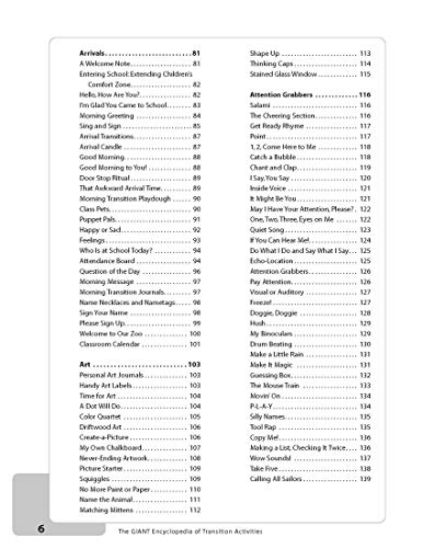 The GIANT Encyclopedia of Transition Activities for Children 3 to 6: Over 600 Activities Created by Teachers for Teachers (The GIANT Series)