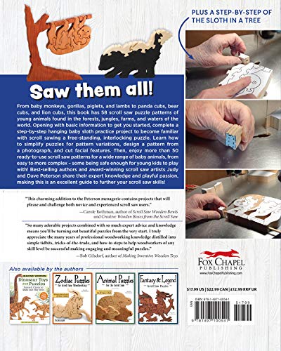 Scroll Saw Baby Animals: 50 Adorable Puzzle Projects to Make in Wood (Fox Chapel Publishing) Step-by-Step Sloth, plus Panda, Lion, & Bear Cubs, Puppies, Kittens, & More; How to Simplify for Safe Toys