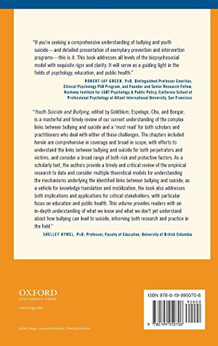 Youth Suicide and Bullying: Challenges and Strategies for Prevention and Intervention