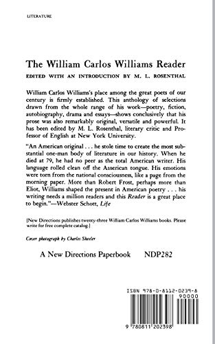The William Carlos Williams Reader — back cover