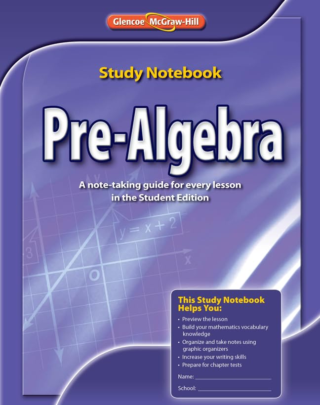 Pre-Algebra, Study Notebook (MERRILL PRE-ALGEBRA)