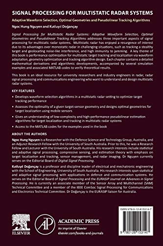 Signal Processing for Multistatic Radar Systems: Adaptive Waveform Selection, Optimal Geometries and Pseudolinear Tracking Algorithms