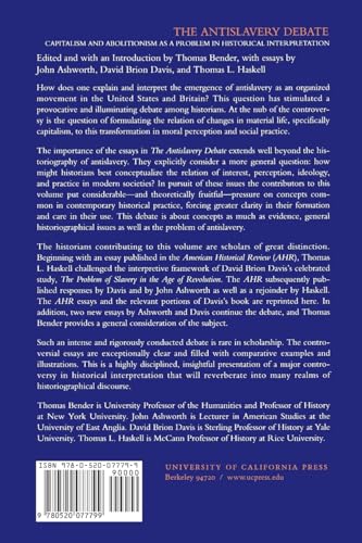 The Antislavery Debate: Capitalism and Abolitionism as a Problem in Historical Interpretation