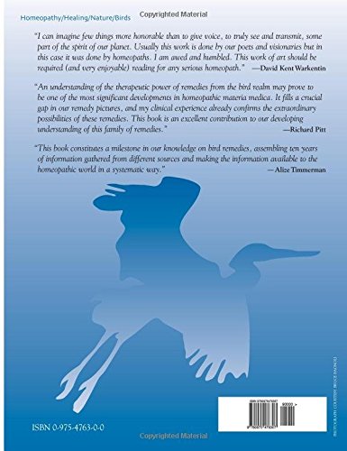 Birds: Homeopathic Remedies from the Avian Realm — back cover