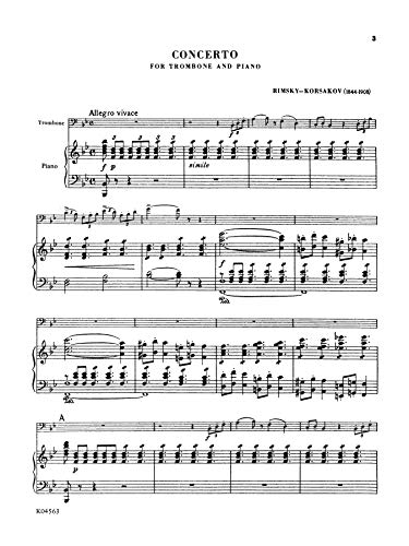 Concerto: For Trombone and Piano: Kalmus Classic Edition (Kalmus Edition)