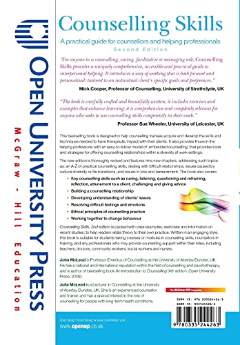 Counselling Skills: A practical guide for counsellors and helping professionals — back cover