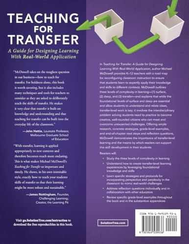 Teaching for Transfer: A Guide for Designing Learning with Real-World Application (a Guide to Instructional Strategies That Build Transferable Skills in K-12 Students)