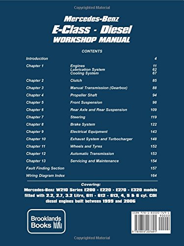 Mercedes-Benz E-Class Diesel Workshop Manual 1999-2006: Owners Manual