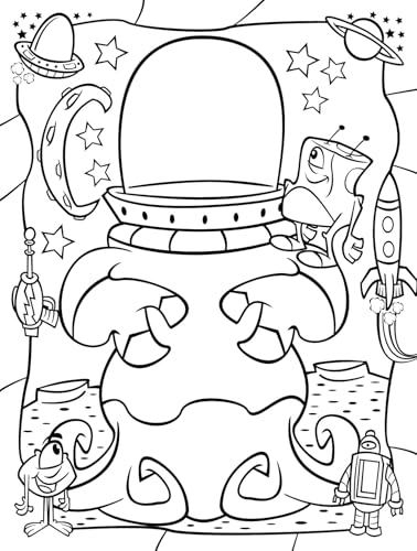 Funny Faces Coloring Sticker Book - Aliens Includes 2 Pages with Over 50 Stickers 16 Pages