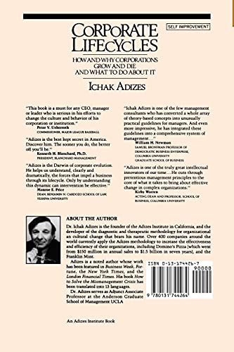 Corporate Lifecycles: How and Why Corporations Grow and Die and What to Do About It
