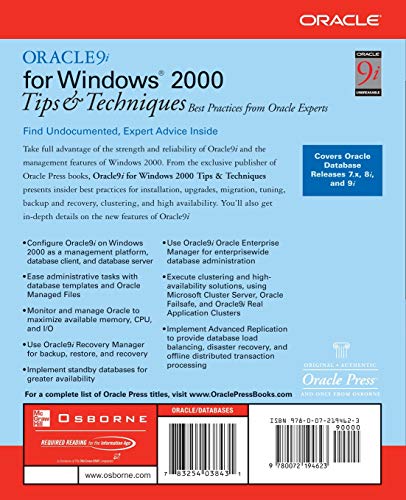 Oracle9i for Windows(R) 2000 Tips & Techniques