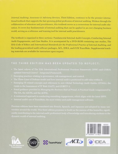 Internal Auditing: Assurance & Advisory Services, Third Edition — back cover