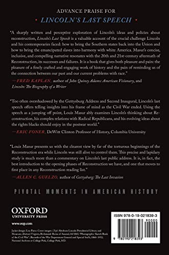 Lincoln's Last Speech: Wartime Reconstruction and the Crisis of Reunion (Pivotal Moments in American History)