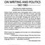 On Writing And Politics, 1967-1983