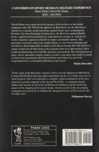 The Soviet Strategic Offensive in Manchuria, 1945 (Soviet (Russian) Study of War)