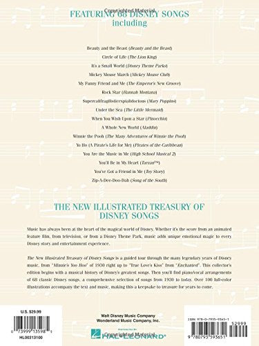 The New Illustrated Treasury of Disney Songs: Piano-Vocal-Guitar Piano, Vocal and Guitar Chords