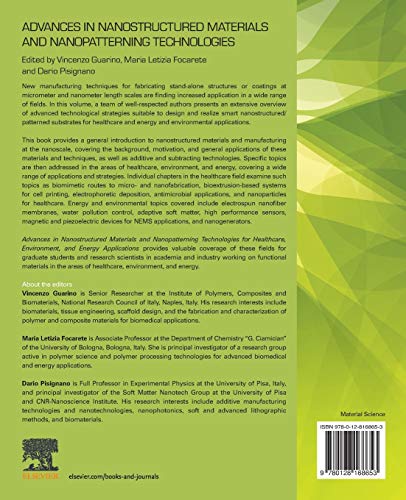 Advances in Nanostructured Materials and Nanopatterning Technologies: Applications for Healthcare, Environmental and Energy (Micro and Nano Technologies)