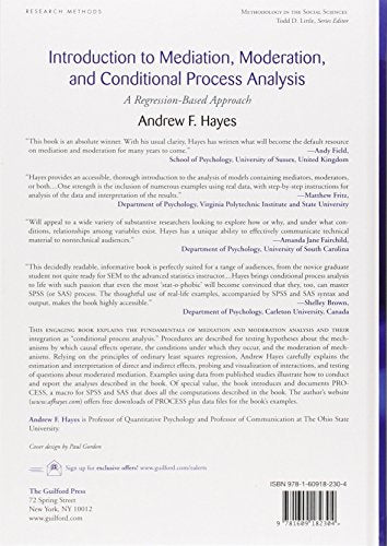Introduction to Mediation, Moderation, and Conditional Process Analysis, First Edition: A Regression-Based Approach (Methodology in the Social Sciences)