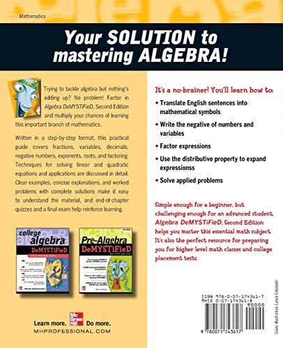 Algebra DeMYSTiFieD, Second Edition