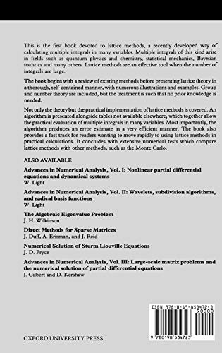 Lattice Methods for Multiple Integration (Oxford Science Publications)