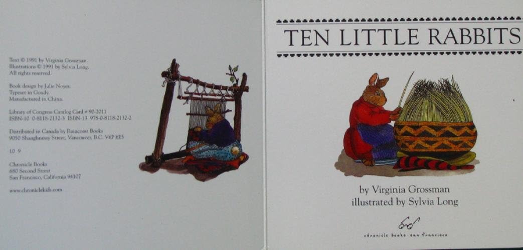 Ten Little Rabbits Board Book (Sylvia Long)