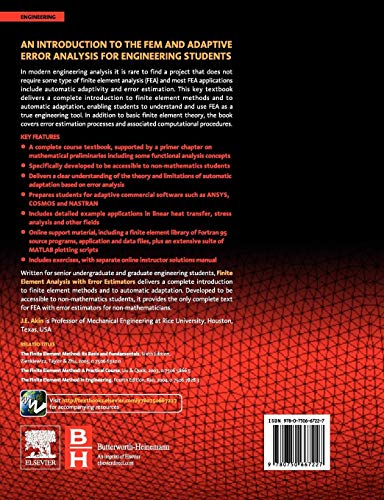 Finite Element Analysis with Error Estimators: An Introduction to the FEM and Adaptive Error Analysis for Engineering Students