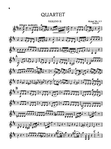 Sixteen Easy String Quartets, K. 155, 156, 157, 158, 159, 160, 168, 169, 170, 171,172, 173, 285, 298, 370, 546: Part(s) (Kalmus Edition)