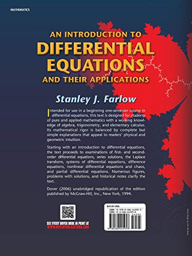 An Introduction to Differential Equations and Their Applications (Dover Books on Mathematics)