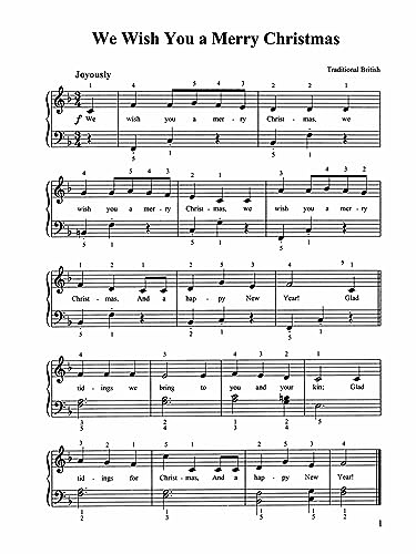 A First Book of Christmas Songs: For The Beginning Pianist with Downloadable MP3s (Dover Classical Piano Music For Beginners)