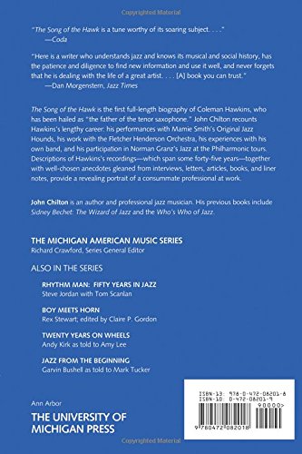 The Song of the Hawk: The Life and Recordings of Coleman Hawkins (The Michigan American Music Series)