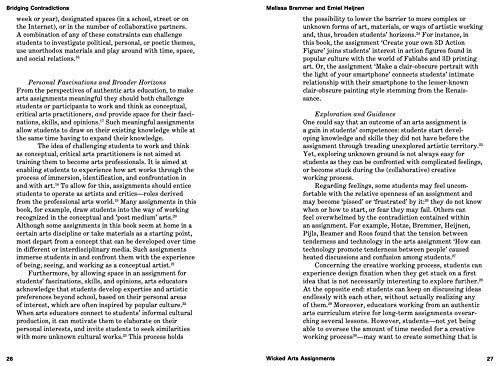 Wicked Arts Assignments: Practising Creativity in Contempora