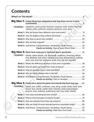 Evan-Moor Daily Science, Grade 3 Homeschooling and Classroom Resource Workbook, Printable Worksheets, Teaching Edition, Earth, Life, and Physical Science, Vocabulary, Test Prep, Hands-On Projects