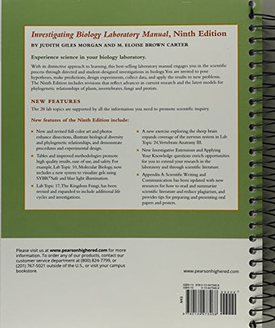 Investigating Biology Laboratory Manual by Morgan, Judith