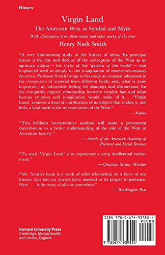 Virgin Land: The American West as Symbol and Myth (Harvard Paperback, HP 21) — back cover