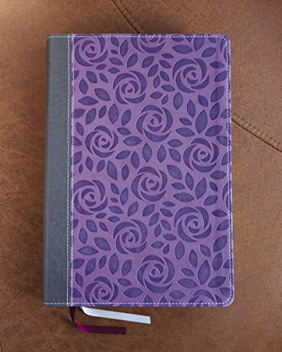NIV, Thinline Bible, Giant Print, Leathersoft, Gray/Purple, Red Letter, Thumb Indexed, Comfort Print