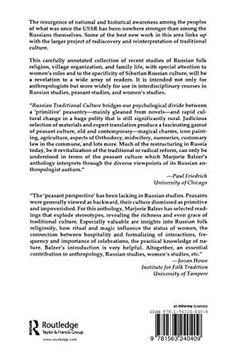 Russian Traditional Culture: Religion, Gender and Customary Law