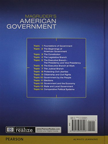 MAGRUDERS AMERICAN GOVERNMENT 2016 STUDENT EDITION GRADE 12