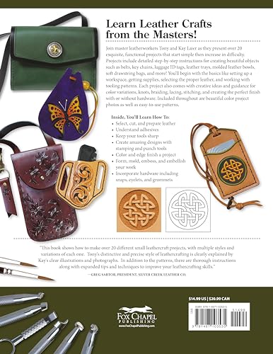 Projects in Leather: Techniques, Patterns, and Step-by-Step Instructions for Making Over 20 Projects with Endless Variations (Fox Chapel Publishing) Braiding, Stitching, Adding Rivets, and More