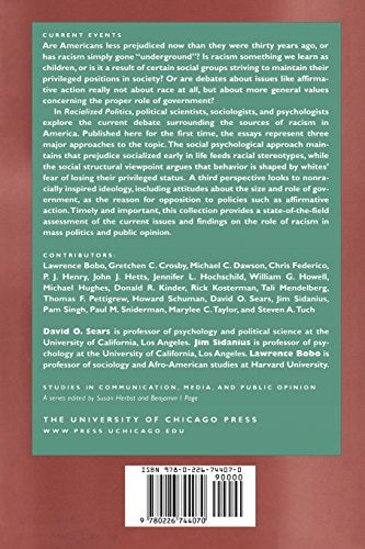 Racialized Politics: The Debate about Racism in America (Studies in Communication, Media, and Public Opinion)