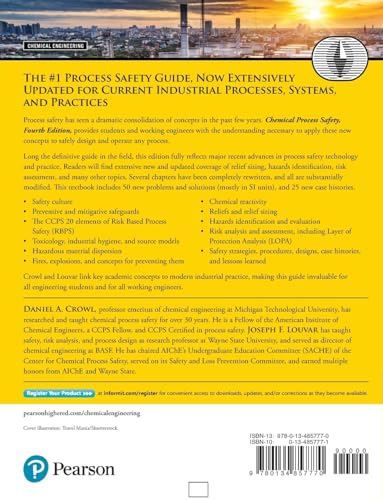 Chemical Process Safety: Fundamentals with Applications Fourth Edition (International Series in the Physical and Chemical Engineering Sciences)