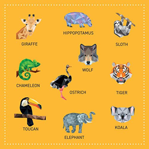 My Sticker Paintings: Zoo: 10 Magnificent Paintings (Happy Fox Books) For Kids Ages 6-10 - Tiger, Wolf, Elephant, Giraffe, and More, with 50-100 Removable, Reusable Stickers per Design