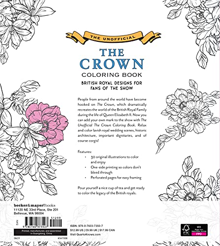 The Unofficial The Crown Coloring Book: British royal design