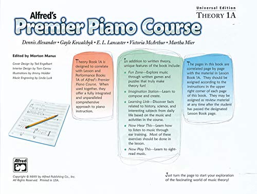Premier Piano Course Theory, Bk 1A: Universal Edition (Premier Piano Course, Bk 1A)