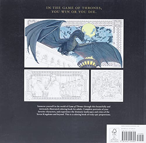 HBO's Game of Thrones Coloring Book: (Game of Thrones Accessories, Game of Thrones Party Gifts, GOT Gifts for Women and Men) (Game of Thrones x Chronicle Books) — back cover