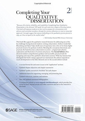Completing Your Qualitative Dissertation: A Road Map From Beginning to End — back cover