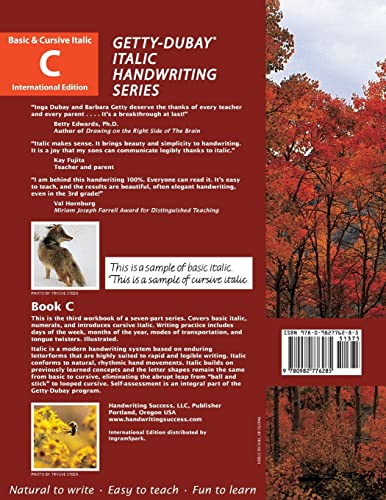 Getty-Dubay Italic Handwriting Series: Book C